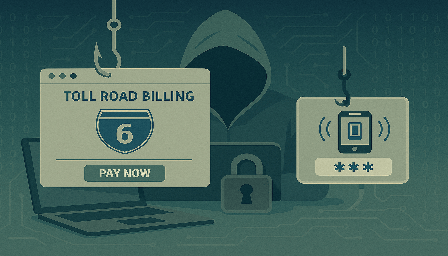 Toll road phishing campaign concept